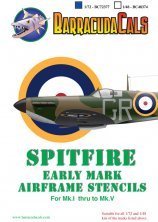 1/72 Spitfire Early Mark Airframe Stencils