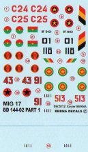 Berna Decals 1/144 MiG-17 Forces Aériennes Africaines Pt.1 Berna Decals 1/144 MiG-17 Forces Aériennes Africaines Pt.1