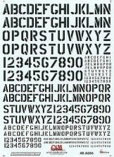 1/48 Stencil Letters and Numbers 4 sizes black