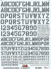 1/48 Stencil Letters and Numbers 4 sizes grey