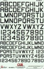 1/48 Black Stencil Letters and Numbers