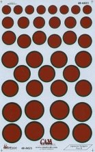 1/48 Japanese Hinomaru. 5 sizes with green outlines