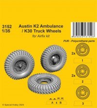 1/35 Austin K2 Ambulance / K30 Truck Wheels for Airfix