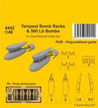 1/48 Tempest Bomb Racks & 500 lb. Bombs