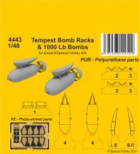 1/48 Tempest Bomb Racks & 1000 lb. Bombs