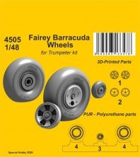 1/48 Fairey Barracuda Wheels for Trumpeter