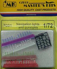 1/72 gunsights & clear, green, red and blue navigation lights