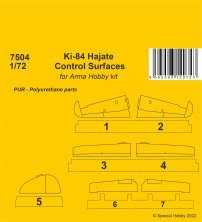 1/72 Ki-84 Hayate Control Surfaces