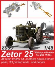 1/48 Zetor 25 Military with Towbar for MiG 15/17s