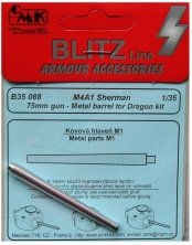 1/35 M4A1 Sherman 75mm gun  metal barrel (DRAG)
