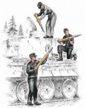 CMK 1/72 Servants Allemands WWII pour Tiger I - 3 fig.