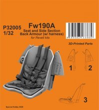 CMK Si�ge Fw 190A avec harnais 1/32 r�sine 3D