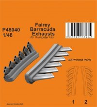 1/48 Fairey Barracuda Exhausts for Trumpeter