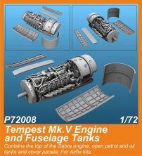 1/72 Tempest Mk.V Engine and Fuselage Tanks for Airfix