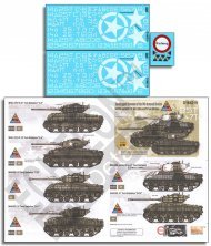 1/16 Sandbagged Shermans of the 14th Armored Division decals