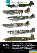 Dutch Decal Spitfire Mk.V/IX Mitchell Bf-108 1/32