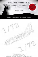 1/72 Vought A-7A/A-7B/A-7E Corsair II National Insignia masks