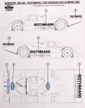 1/43 Rothmans logo (Porsche 956, Le Mans 1982)