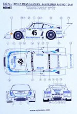 1/24 Porsche 935 K3 1979 Le Mans 24-hours Kremer decal