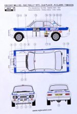 1/24 Ford Escort Mk.I RS RAC Rallye 1973 2nd place decal