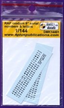 1/144 Decals RAF modern 8" serial numbers&letters