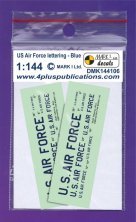 1/144 Decals US Air Force lettering Blue 2 sets