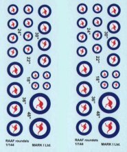 1/144 Decals RAAF roundels (2 sets)
