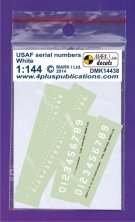 1/144 USAF 3" 6" 12" 24" White serial numbers, 2 sets