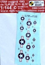 1/144 USAAF Insignia, 1943 , 2 sets