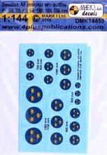1/144 Swedish AF Insignia, w/out outline , 2 sets
