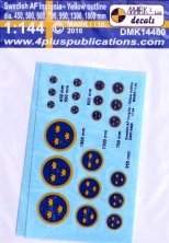 1/144 Swedish AF Insignia, Yellow outline , 2 sets