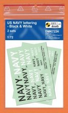 1/72 Decals US NAVY lettering B & W 2 sets