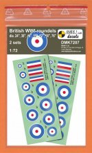 1/72 British WWI roundels, 2 sets