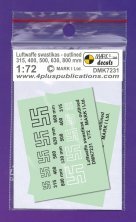 1/72 Luftwaffe Swastikas, outlined Black and White, 2 sets