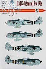 D�calcomanies 1/72 Fw-190A-8/RS JG 4 Sturm Eagle Cal