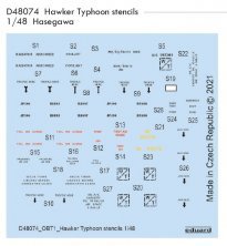 1/48 Decals Hawker Typhoon stencils