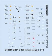 1/72 Decals S-199 Israeli stencils