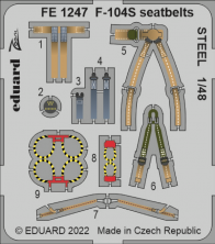 1/48 F-104S seatbelts STEEL