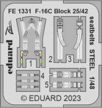 Lockheed-Martin F-16C Block 25/42 seatbelts Steel 1/48