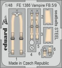 1/48 Vampire FB.5/9 seatbelts STEEL for Airfix