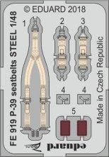 1/48 Bell P-39K/N seatbelts STEEL