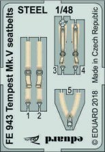 1/48 Tempest Mk.V seatbelts STEEL