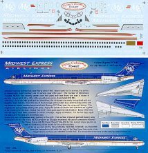Flying Colors MD-80 Midwest Express Registrations 1/144