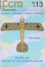 1/32 4 colors German Lozenges WWI  lower surfaces (double set)