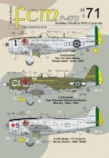 1/48 Republic P-47D thunderbolt Brazil WW2 & post war double set