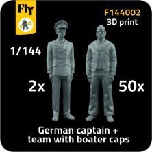 1/144 2x Captain & 50x Sailors with boater caps