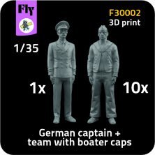 1/35 1x Captain & 10x Sailors with boater caps