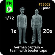 1/72 1x Captain & 10x Sailors with boater caps