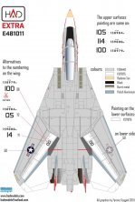 1/48 Decal F-14A VF-1 Wolfpack extended version
