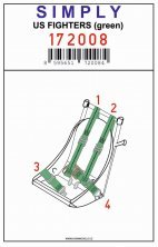 1/72 US Fighters Simply Edition Relief Print Seatbelts